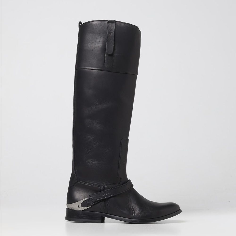 GOLDEN GOOSE Charlie Knee-High Leather Bootstrap Size EU 37 US 7 NWOB READ - Picture 3 of 11